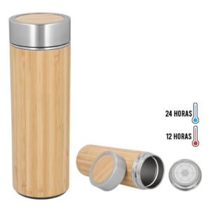 termo de bambu con acero inoxidable