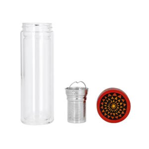 termo artesanal de vidrio para té
